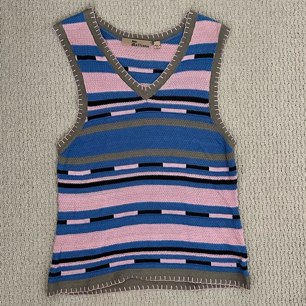 Vintage John Galliano Knit V-Neck Vest